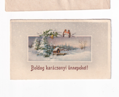 K:135 Merry Christmas. Card-postcard with envelope, postmarked