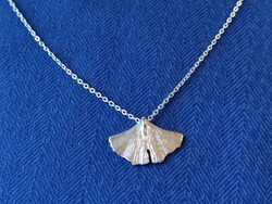 Ginkgo biloba pendant chain silver bijou necklace