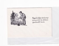 K:129 Karácsony-BÚÉK Üdv.kártya-képeslap Postatiszta