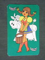 Card calendar, dairy companies, graphic artist, cow, erotic female model, 1978, (2)
