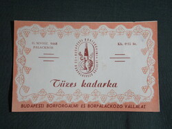 Bor címke, Budafok, pincészet, borgazdaság, Tüzes kadarka  bor