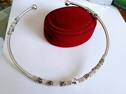 Mexican silver necklace, neck blue