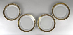 1P638 Retro arany szegélyes Alföldi porcelán süteményes tányérkészlet 4 darab