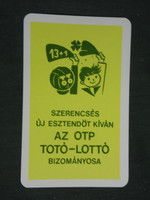 Kártyanaptár, Totó Lottó szerencsejáték, grafikai rajzos, reklám figura, 1978 ,   (2)