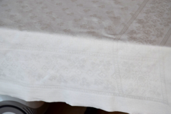 Art deco old antique linen damask tablecloth tablecloth tablecloth festive 181 x 146 cm