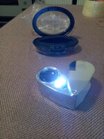 Large loupe magnifier trip-let 2 lights for jewelry for hallmark gold silver precious metal