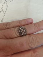 Old silver handcrafted honeycomb ring for sale!