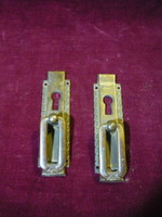 2 pcs. Art Nouveau antique copper furniture part, lock label 2311 14