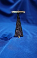 Retro applied art bronze candle holder with the inscription Szeged