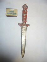 Old hunting dagger, knife with convex decorative handle