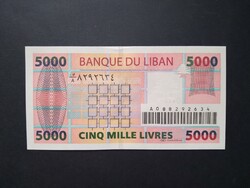 Libanon 5000 Livres 2004 Unc