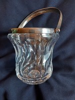 Gebr. Deyhle art deco 830 /925 sterling silver fitting decorative polished crystal ice tray
