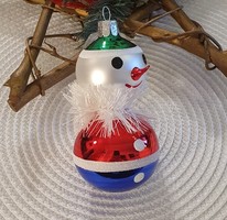 Karácsonyfadísz- Cseh retró, üveg bohóc