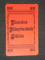 Kártyanaptár, Táncsics könyvesbolt Siklós ,1979 ,   (2)