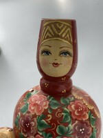 Russian hand-painted folk art wooden figure