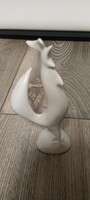 Hollóházi porcelán art deco fehér kakas