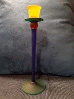 Postmodern, colorful industrial art glass candle holder