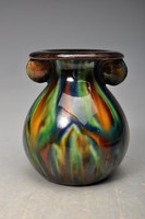 Badár Jr. art deco continuous glazed vase.