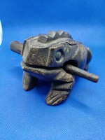 Guiro, carved frog