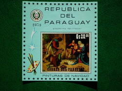 1971. Paraguay - painters, paintings: Christmas - block **