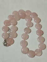 Rose quartz mineral stone necklace.
