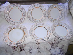 6 db   áttört szegéllyel német porcelán  tányér (900 Ft/db)