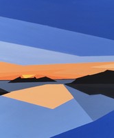 ——Cubist minimalist painting —- sunrise