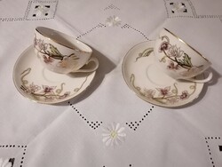 Zsolnay spring teacups with coasters