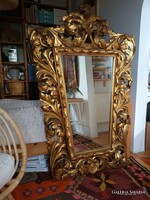 Florentin tükör aranyozott faragott fa tükör 140 x 96 cm