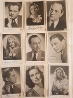 Híres magyar színészek aláírt fotói az 1940-es évekből