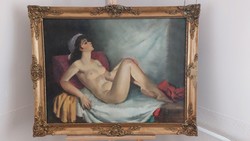 (K) beautiful painting female nude ( reynolds ? ) 72X91 cm with frame