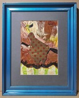 Béla Seift: abstract composition (painting with frame) contemporary collage