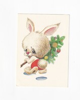 T:014 Christmas bunny postcard