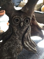 Owl carved from hazel root