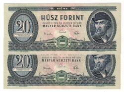 1962. 20 forint 2X S.K. UNC!