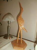Retro vintage wooden bird sculpture