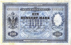 Németország 100 Német papírmárka 1876 TERVEZET REPLIKA