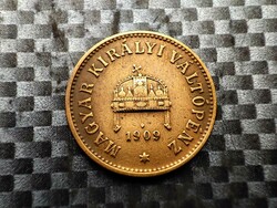 Hungary 2 pennies, 1909