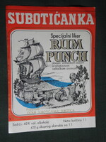 Rum label, Yugoslavia, Suboticanka rum punch