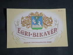 Wine label, Eger winery, wine farm, Eger bikavér wine