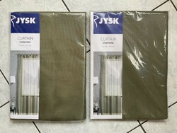 2 new khaki green jysk curtains together 145 x 245 cm translucent