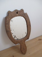 Old mirror with handle, monogram h.E