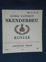 Cognac label, Albania, Skenderbeu cognac