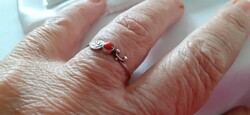 Antique coral stone old ring