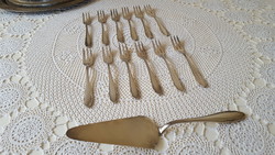 12 pieces wmf silver-plated cake fork with cake spatula