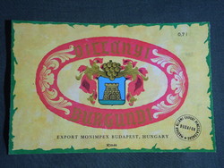 Wine label, Monimpex Budafok winery, wine farm, Villány Burgundy wine