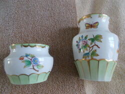 Herend Victoria patterned vase/butterfly,butterfly/2 pcs