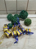 Retro Christmas tree decoration for sale! Handmade ball, gold cube, Christmas tree ornament for sale!