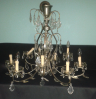 Nine-branched, large crystal chandelier (all crystal glasses are included)