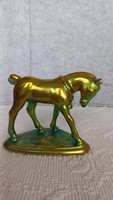 Eosin Zsolnay bell foal based on the designs of Ferenc Óry, marked, flawless, 9.5 x 12 cm